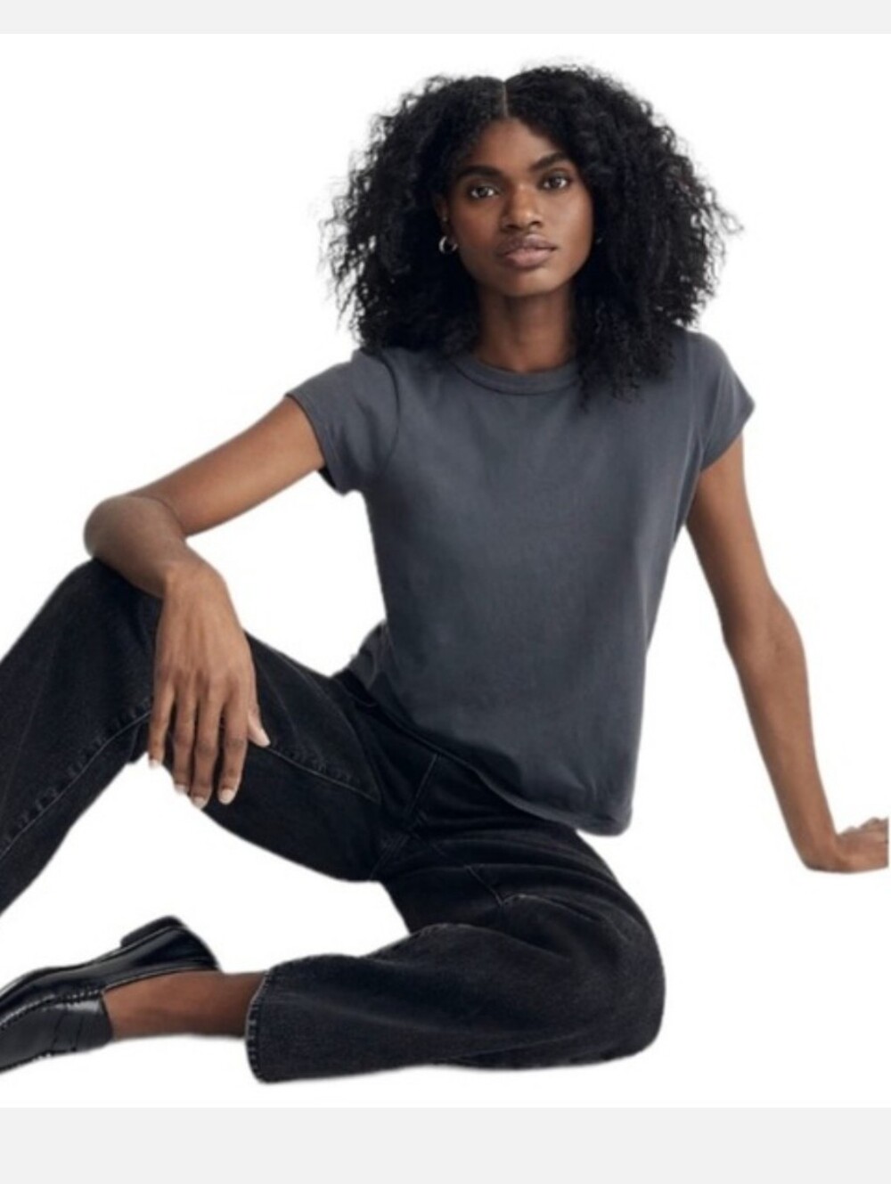 Madewell Softfade Cotton The Perfect Vintage Tee In Coal Size Medium